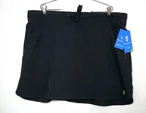 Free Country NEW Women's Plus Size Beach and Beyond Active Skort Skirt Black 1X - Picture 1 of 7