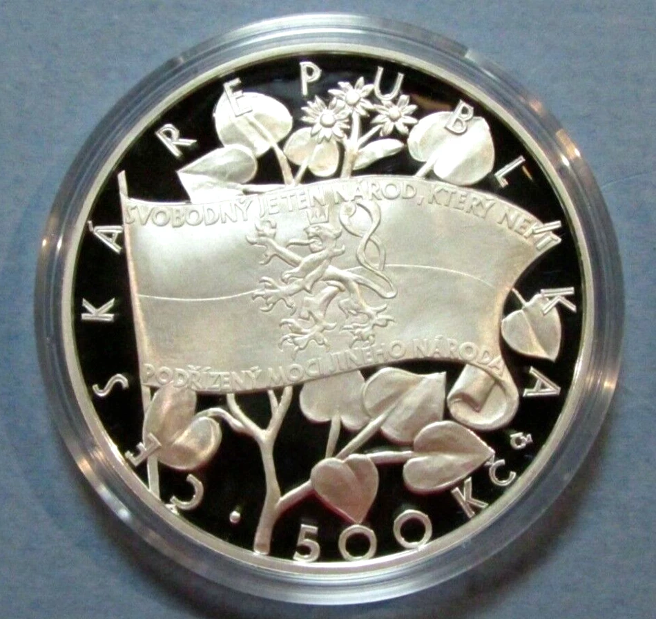 2016 Czech 500 Korun Silver PROOF Coin Czechoslovak National Council Slovakia - Image 1 of 4