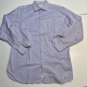 John W Nordstrom Mens Dress Shirt 16 1/2 35 Purple Egyptian Cotton Pocket XL - Picture 1 of 9