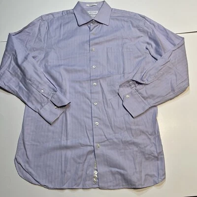 Camisa de vestir John W Nordstrom para hombre 16 1/2 35 púrpura algodón egipcio bolsillo XL Foto 1 de 4