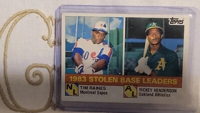 Tim Raines/Rickey Henderson, Expos/Athletics, 1984 Topps SB Leaders #134🇬 - Image 1 of 3