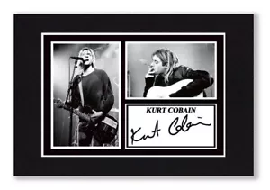 Montaje A4 KURT COBAIN - Autógrafo Nirvana Firmado Estampado FOTO Listo para Enmarcar Regalo - Imagen 1 de 3