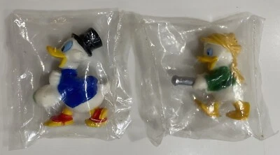 迪士尼 DuckTales Louie & Uncle Scrooge 带钱袋人偶 1991 年 Kelloggs 密封! — 第 1/3 张图片