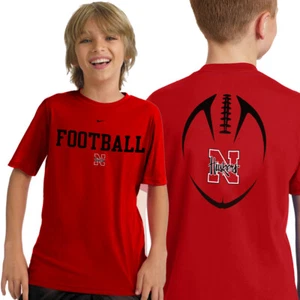YOUTH KIDS Nike Nebraska Corn Huskers Football Team Issue T-Shirt RED NEW - Picture 1 of 7