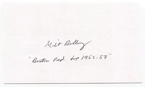 Milt Bolling Signed 3x5 Index Card Autographed Boston Red Sox Debut 1952 MLB - Picture 1 of 2
