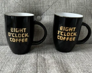 EIGHT O'CLOCK COFFEE (Lot of 2 Cups Mugs) Promotional Mugs - Picture 1 of 3