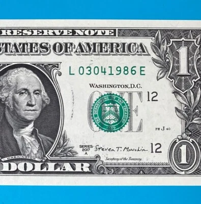 March 4, 1986 / 3 April 1986 (L 03041986 E) BIRTHDAY $1 One Dollar Bill *UNC* - Image 1 of 3