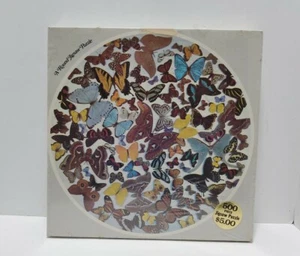 1977 WINGS OF FANCY Round JIGSAW PUZZLE Butterfly PATRICK CAREY Eaton 500+pc Vtg - Picture 1 of 12