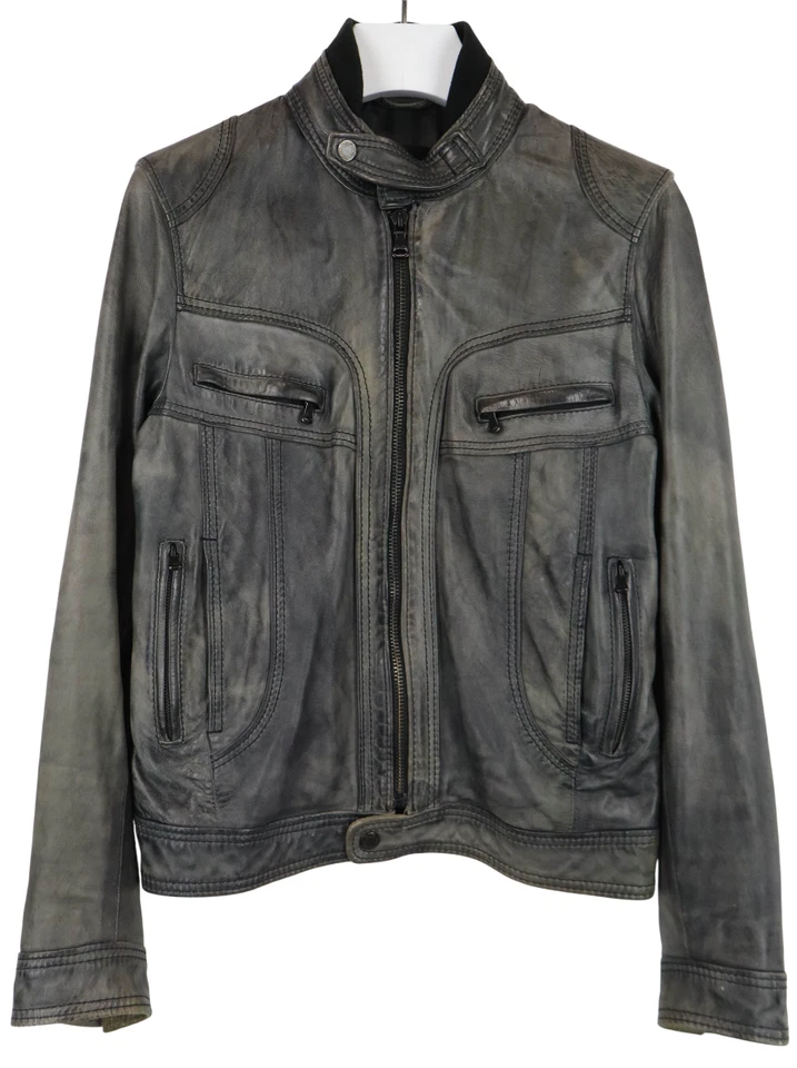 Chaqueta DOLCE & GABBANA Para Hombre (UE) 50 Edad Look Motociclista Cremallera Completa Cuero Puro Foto 1 de 4