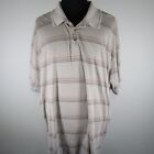Foundry Polo Shirt Mens 4Xl Quick-Dri Golf Gray Striped Short Sleeve