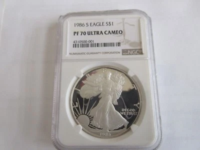 1986 S , Eagle , S$1 , NGC , PF 70 Ultra Cameo - Image 1 of 4