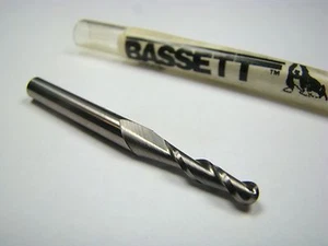 Bassett Carbide Ball Nose Rotary Tool 9/64" 2FL 3/16 x 9/16 x 2" 52208 - Picture 1 of 2