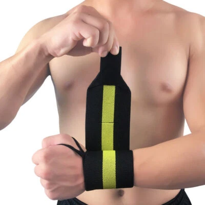 Men Striped Fitness Wristband Bandage Bracers Gym Running Sports Support LF068 - Image 1 of 4