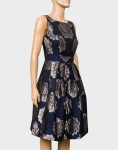 Eliza J Navy Sleeveless Floral Dress - Picture 1 of 5