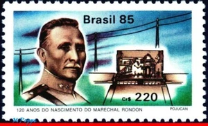 1996 BRAZIL 1985 MARSHAL RONDON, EDUCATOR, MILITARY, TELEGRAPH LINES SCIENCE MNH - Picture 1 of 2