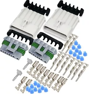 2-PACK Delphi Metri-Pack 280 Series 5 PIN Connector w/10-12 AWG Sealed Set - Picture 1 of 5