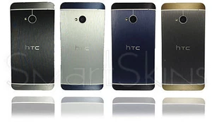 Brushed Metal Two Tone Skin For HTC ONE M7 Wrap Cover Sticker Protector Case - Picture 1 of 11