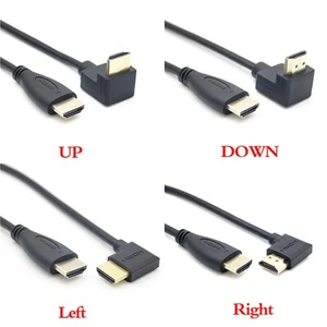 High Speed 4K HDMI 2.0 Cable 90 Degree Angled Extension Cable For PS4 TV} - Photo 1/17