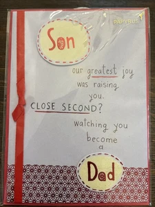 Papyrus Son/Fathers Day Greeting Card New With Envelope 5x7 - Picture 1 of 3