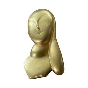 Muse By Constantin Brancusi Gold Tone VTG 1980's Brooch Pin 2.5 - Picture 1 of 3