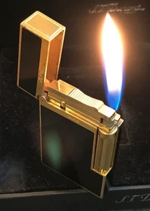 S.T. Encendedor de Gas Dupont LIGNE 2 Negro Dorado Sin Caja Encendido Confirmado Muy Bueno - Imagen 1 de 12