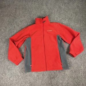 Columbia Fleece Jacket Youth 14 16 Red Full Zip Outdoor Hiking Core Minimalist - Picture 1 of 14