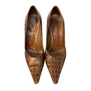 BCBGirls Brown Snake Pointed Toe Heels Size 8.5 - Picture 1 of 14