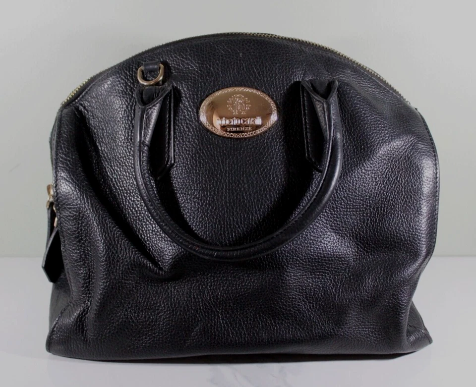 Roberto Cavalli Black Leather Dome Bag - Image 1 of 4