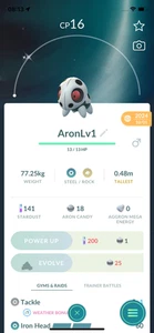 Shiny Aron Lv1! Angemeldet oder Abgemeldet! 30 Tage Freundschaft! - Bild 1 von 1