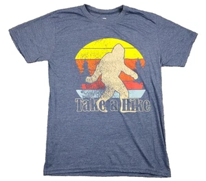 Faded Black MEDIUM Bigfoot TAKE A HIKE Hiking Epic T Shirt Short-Sleeve Blue MTN - Picture 1 of 8