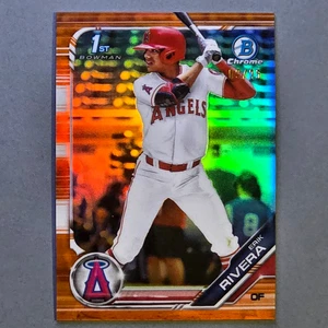 2019 Bowman Draft Erik Rivera Chrome Orange Refractor SSP #d/25 Angels 1st RC - Picture 1 of 2