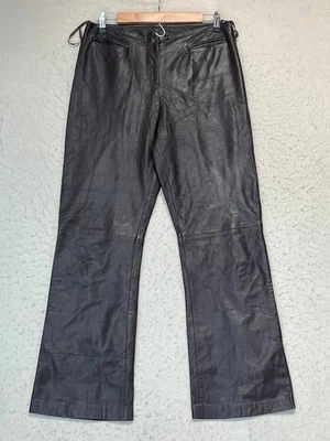 Pantalones de mezclilla vintage VS2 by Vakko de cuero de cordero genuino corte bota talla 8 marrón Foto 1 de 4