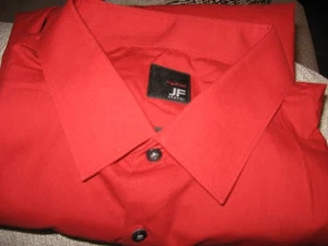 J Ferrar, Mens Long Sleeve Dress Shirt, Red, Cotton/Polyester, 19 - Picture 1 of 6