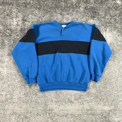 Suéter Pullover Vintage Mervyns Cheetah Para Hombre Mediano M Azul Colorblock Años 90 Corea Foto 1 de 4
