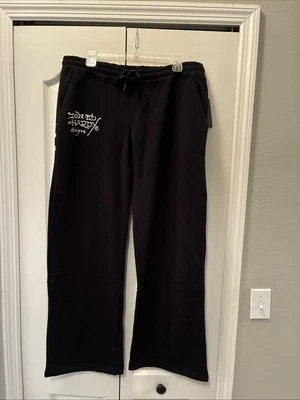 Ed Hardy Ladies Fleece Wide Leg Sweat Pants Size Large - Image 1 of 4