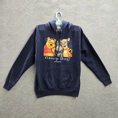 VINTAGE Disneyland Resort Women Hoodie Blue Winnie The Pooh Tigger Eeyore Y2K - Image 1 of 4