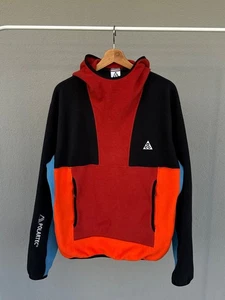NIKE ACG POLARTEC WOLF TREE CINNABAR PULLOVER HOODED NINJA STTYLE MEN'S sz M - Picture 1 of 12
