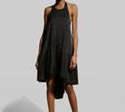 $995 Azeeza Women's Black Silk Winston Halter Cocktail Mini Dress Size L