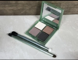 Mally  Eyeshadow Quad Fierce Brown Deep Taupe Night Owl Eye Opener + 2 Brushes - Picture 1 of 4