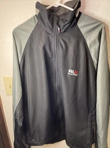 Ralph Lauren RLX Polo Sport Windbreaker Jacket Black Gray Size Large Vintage - Picture 1 of 16