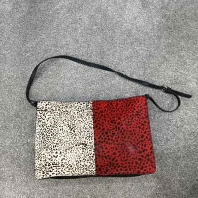 BOLSO DE HOMBRO ZARA ROJO CREMA ANIMAL IMITACIÓN PIEL LEOPARDO GUEPARDO Y2K Foto 1 de 4