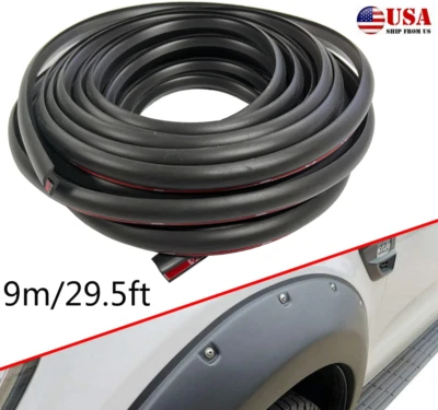 USA 9m/29.5ft Car Truck Wheel Fender Flares Edge Trim Welting Rubber Seal Gasket - Image 1 of 4