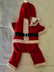 Dog Hooded Santa Suit Christmas Pajamas Clothes Jumpsuit XS/S - Picture 1 of 4
