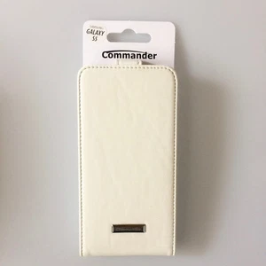 Commander Premium DeLuxe Flip Case Leder für Samsung Galaxy S5 weiss COMMANDER - Picture 1 of 1