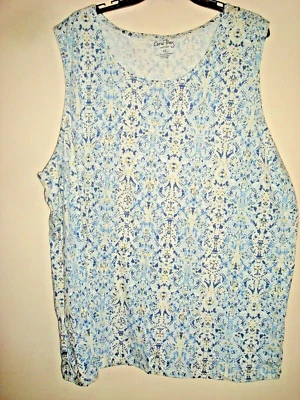 Camiseta sin mangas floral azul talla 3X Coral Bay nueva con etiquetas Foto 1 de 2
