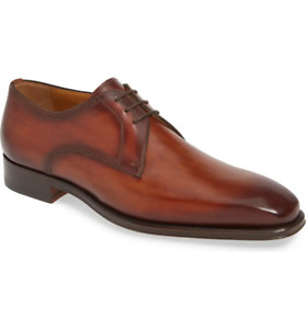 $435 - Magnanni Leon Leather Plain Toe Derby Oxfords in Cognac Size 10.5