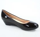 NEW  Women's Round Toe Open Toe Patent Glitter Low Wedge Pump Shoes