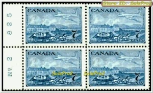 CANADA 1951 CANADIAN STAGECOACH & PLANE FACE 28 CENT VINTAGE NO. 2 STAMP BLOCK - Picture 1 of 2