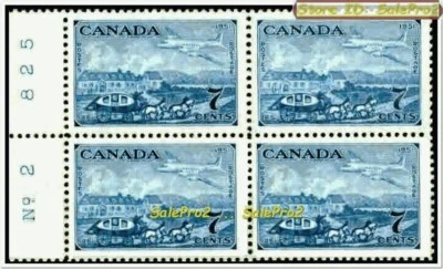 CANADA 1951 CANADIAN STAGECOACH & PLANE FACE 28 CENT VINTAGE NO. 2 STAMP BLOCK - Image 1 of 2