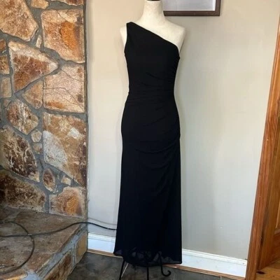 Vintage Lillie Rubin One Shoulder Gown with Ruched Side and Beading Detail - Image 1 of 4